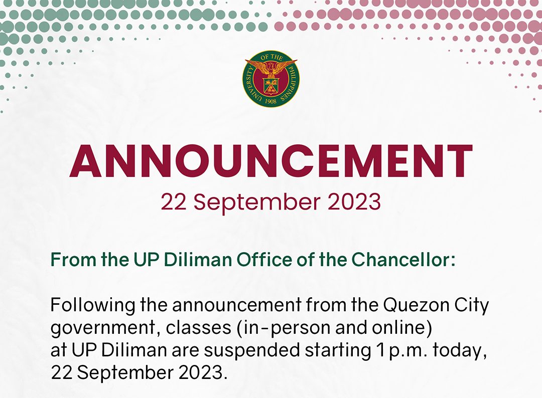 SUSPENSION OF CLASSES AND OFFICE WORK - Central Philippine University