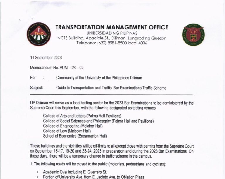 Memorandum No Aum 23 02 Guide To Transportation And Traffic Bar Examinations Traffic Scheme