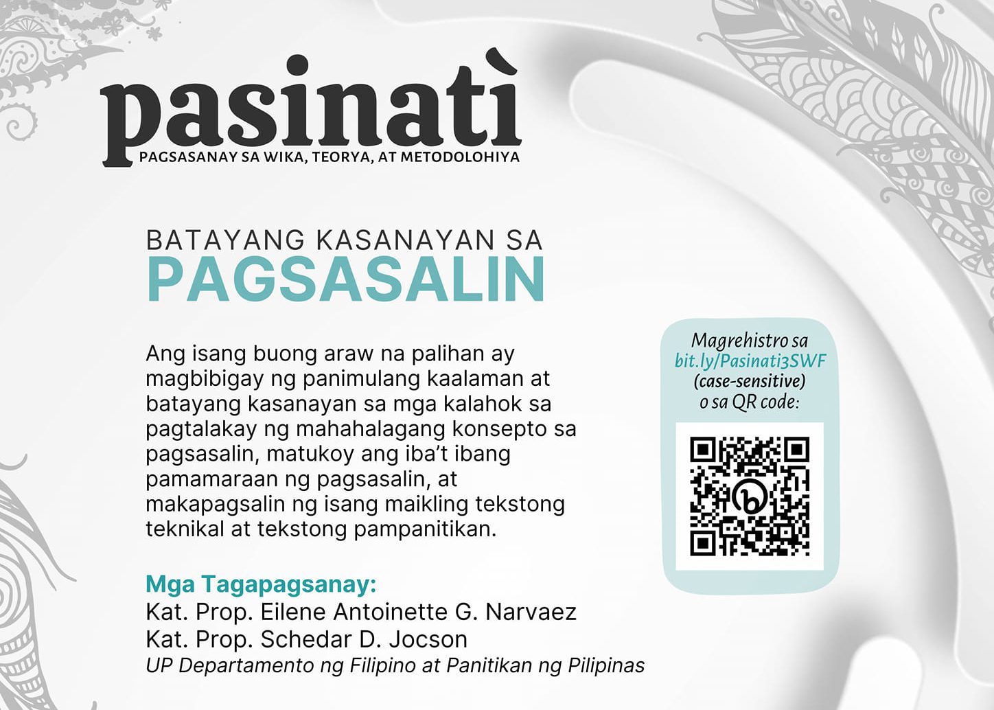 Pasinati: Pagsasanay sa Wika, Teorya, at Metodolohiya