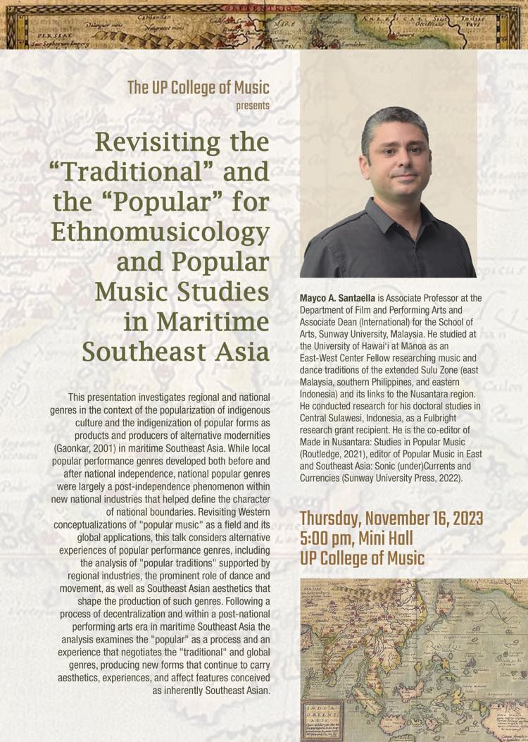 Revisiting the ‘Traditional’ and ‘Popular’ for Ethnomusicology and Popular Music Studies in Maritime Southeast Asia