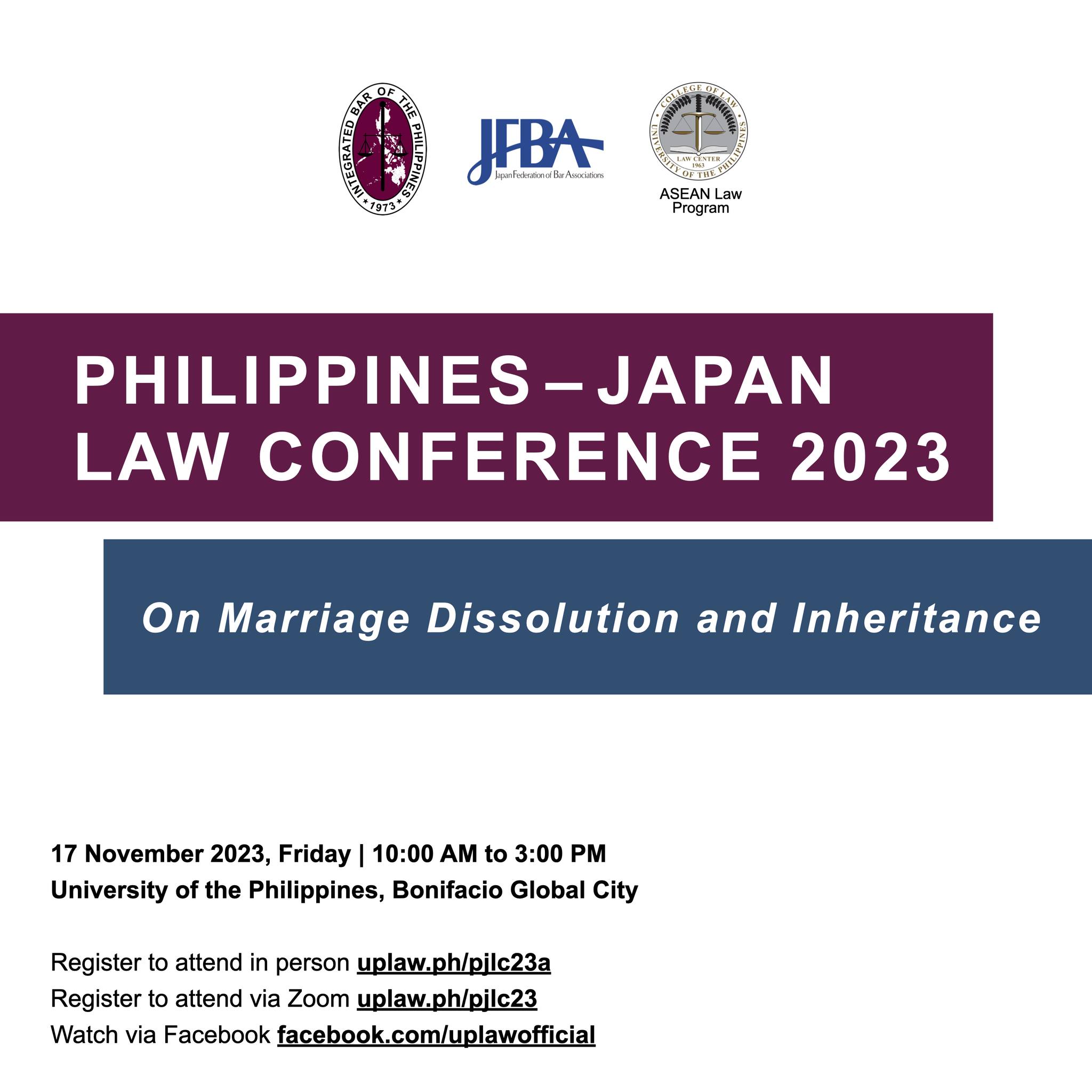 Philippines-Japan Law Conference 2023: On Marriage Dissolution and Inheritance