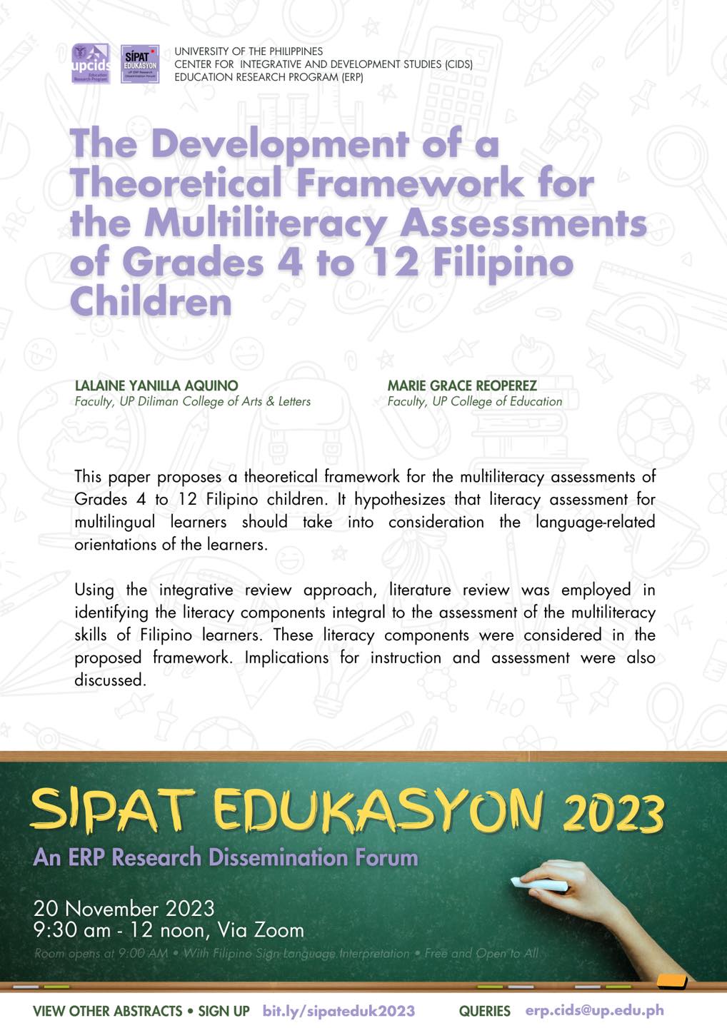 Sipat Edukasyon 2023: An ERP Research Dissemination Forum