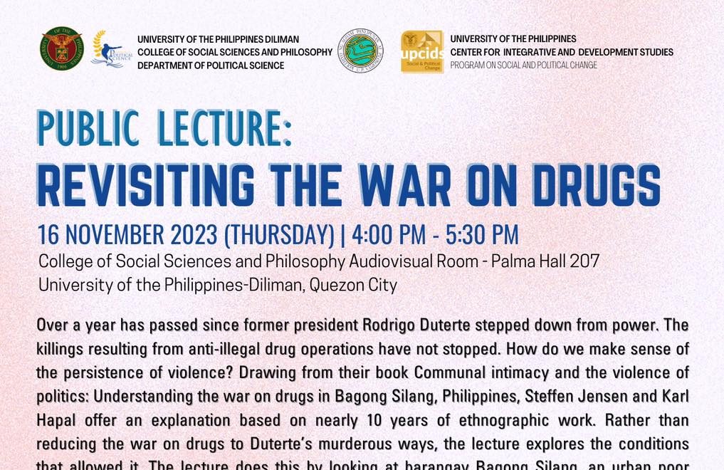 Public Lecture: Revisiting the War on Drugs