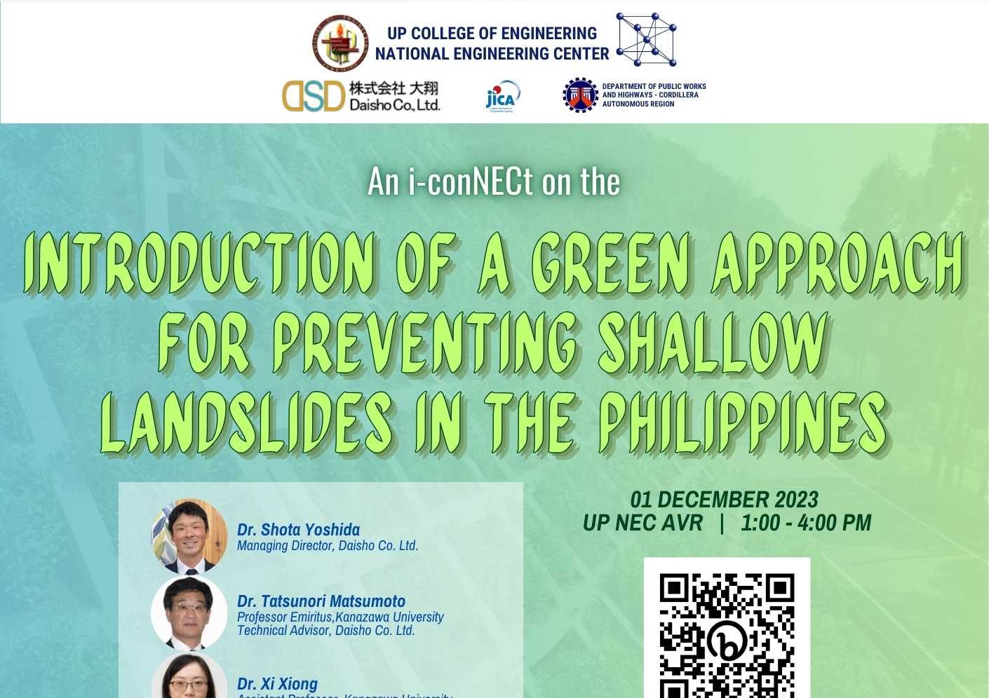 Introduction of a Green Approach for Preventing Shallow Landslides in the Philippines