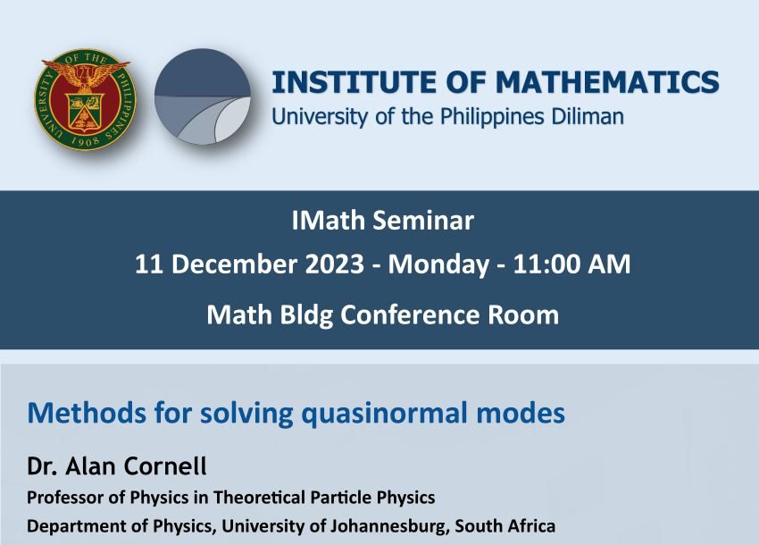 IMath Seminar: Methods for Solving Quasinormal Modes