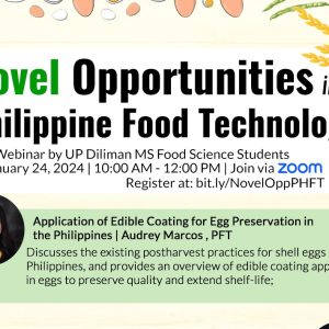 Novel Opportunities in Philippine Food Technology