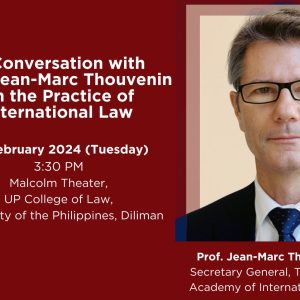 A Conversation with Prof. Jean-Marc Thouvenin on the Practice of International Law