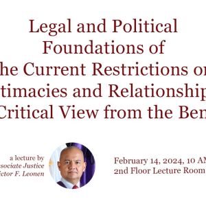 Legal and Political Foundations of the Current Restrictions on Intimacies and Relationships: A Critical View From the Bench