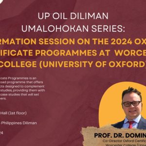 Umalohokan Series: Information Session on the 2024 Oxford Certificate Programmes at Worcester College (University of Oxford)