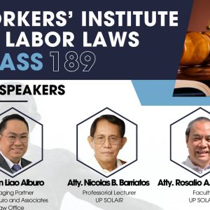 Workers’ Institute on Labor Laws Class 189