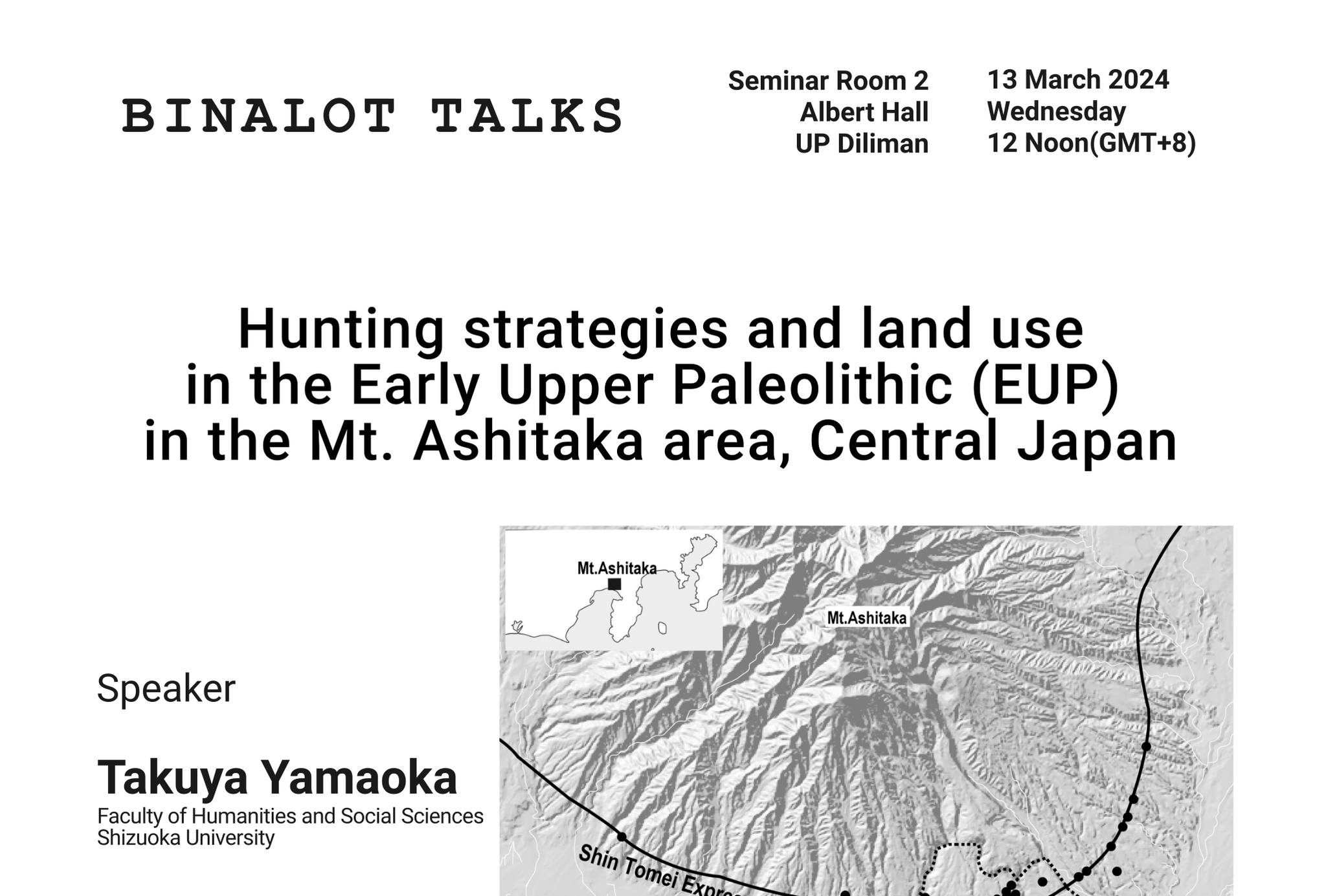 Binalot Talks: Hunting Strategies and Land Uses in the Early Upper Paleolithic (EUP) in the Mt. Ashitaka Area, Central Japan