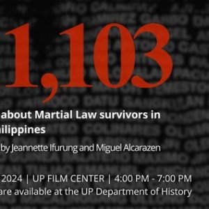 11,103: A Film About Martial Law Survivors in the Philippines