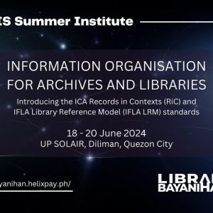 2024 SLIS Summer Institute on Information Organisation for Archives and Libraries