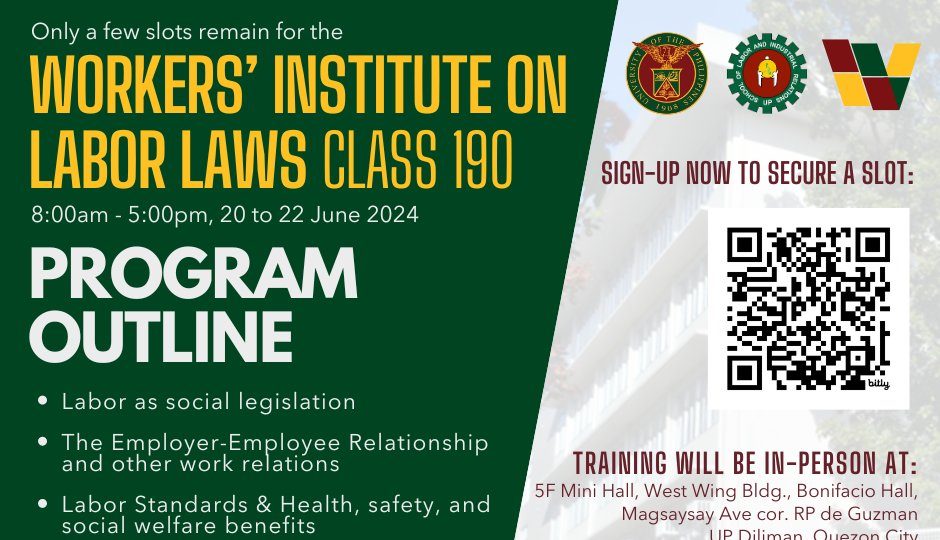 Workers' Institute on Labor Laws Class 190