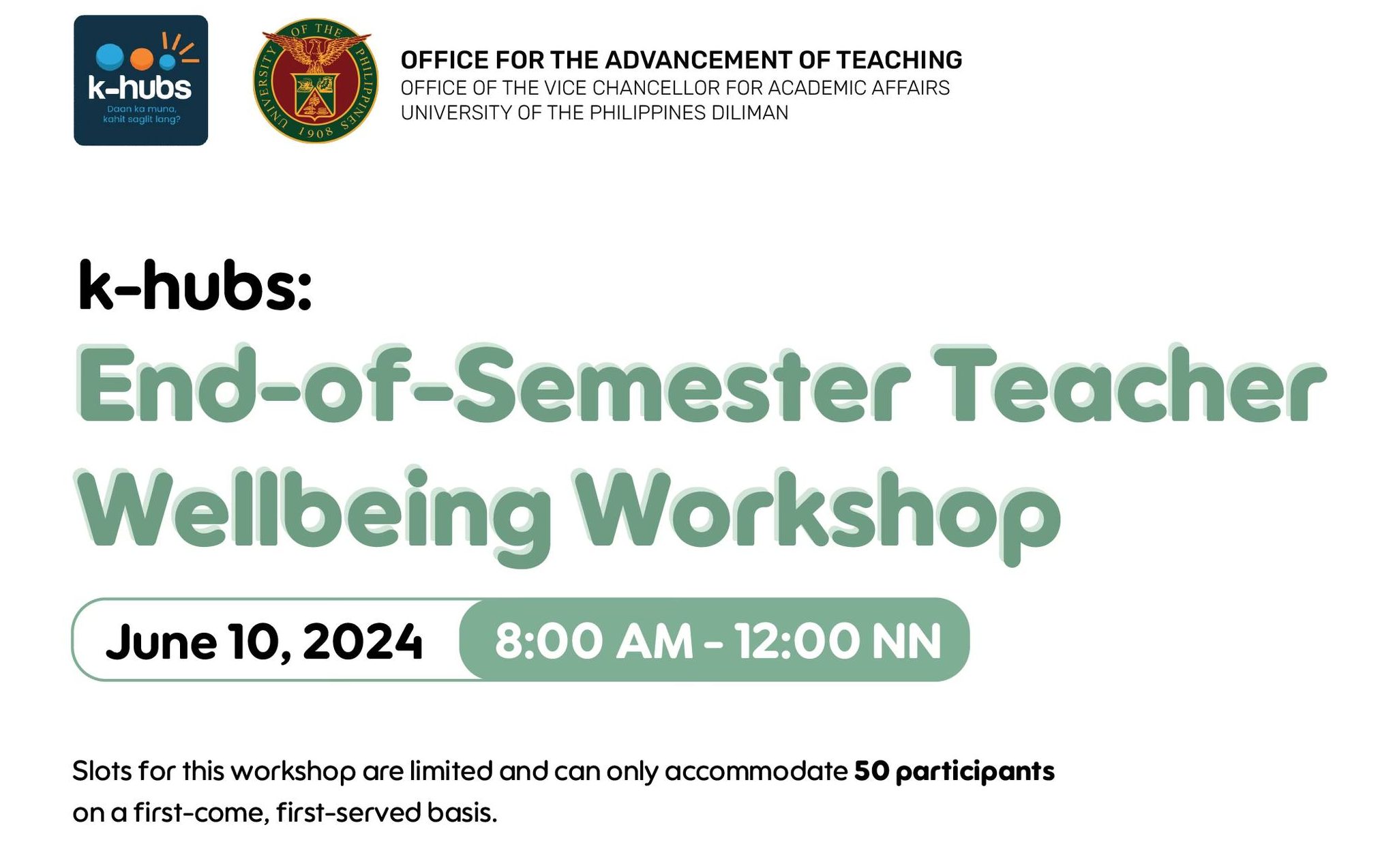 k-hubs: End-of-Semester Teacher Well-being Workshop