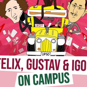 Felix, Gustav, and Igor on Campus