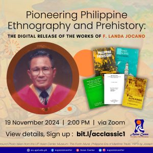 Pioneering Philippine Ethnography and Prehistory: the Digital Release of the Works of F. Landa Jocano