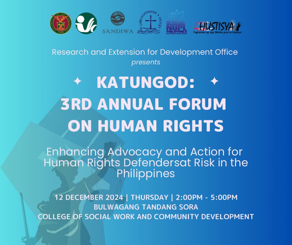 Katungod: 3rd Annual Forum on Human Rights, Enhancing Advocacy and Action for Human Rights Defenders at Risk in the Philippines