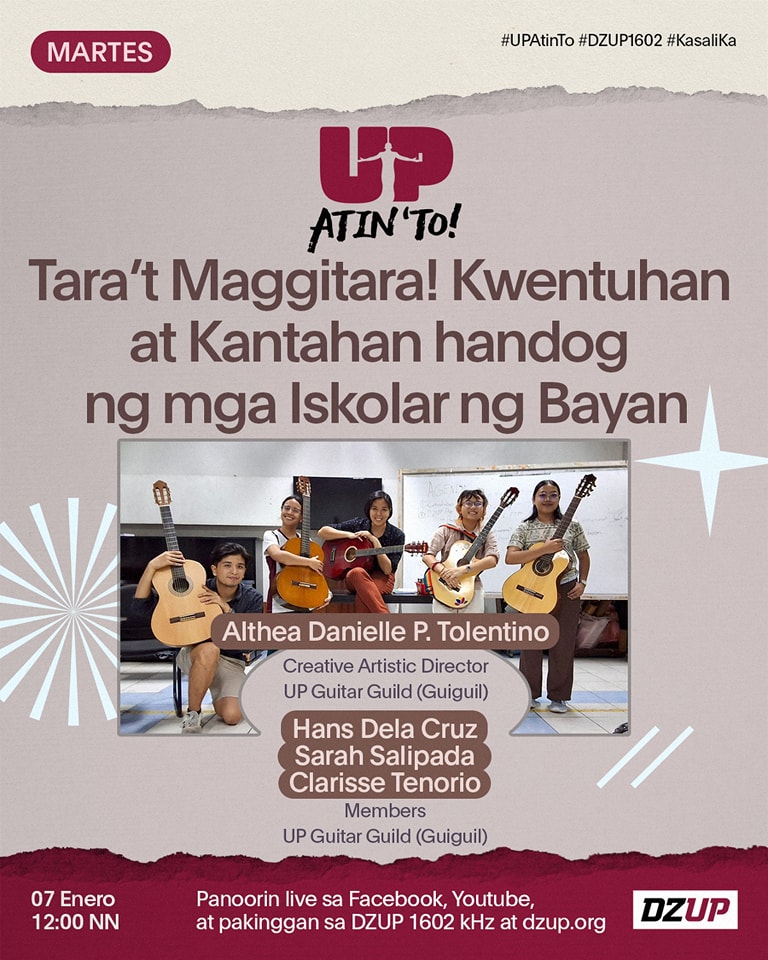 Tara’t Maggitara! Kwentuhan at Kantahan handog ng mga Iskolar ng Bayan