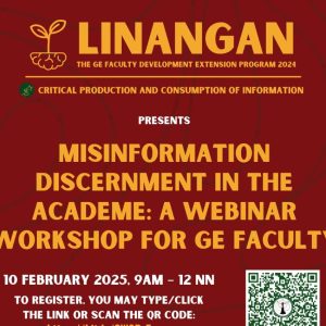 Misinformation Discernment in the Academe: A Webinar-Workshop for GE Faculty