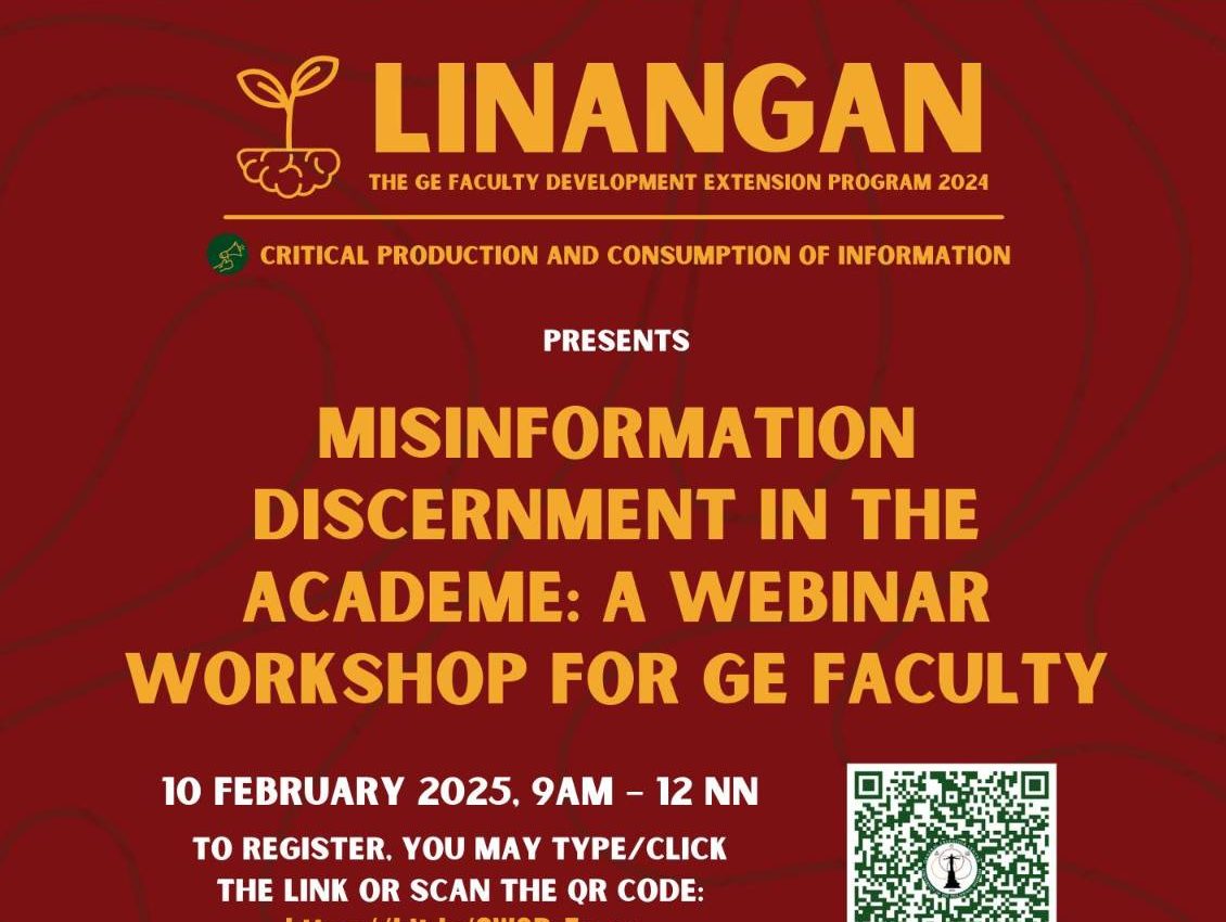 Misinformation Discernment in the Academe: A Webinar-Workshop for GE Faculty