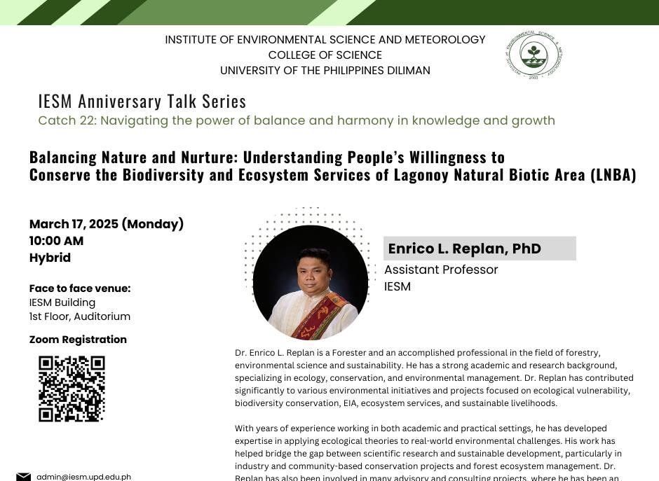 Balancing Nature and Nurture: Understanding People’s Willingness to Conserve the Biodiversity and Ecosystem Services of Lagonoy Natural Biotic Area