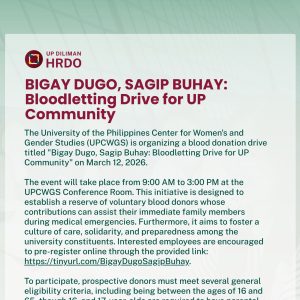 Bigay Dugo, Sagip Buhay: Bloodletting Drive for UP Community