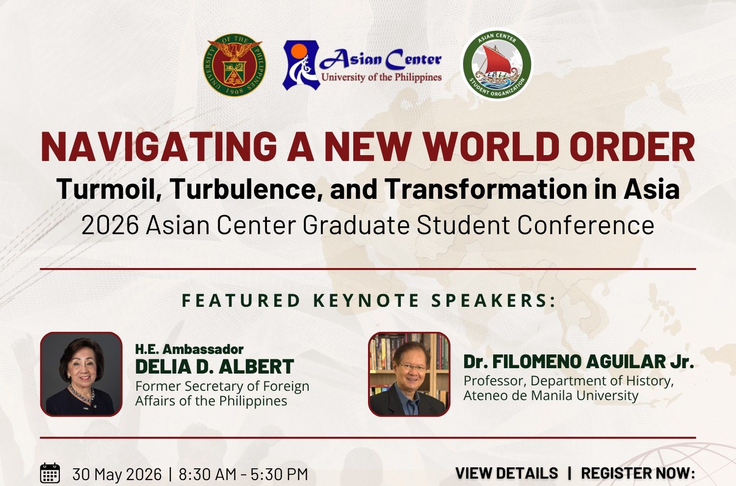 2026 Graduate Student Conference | "Navigating a New World Order: Turbulence, and Transformation in Asia"