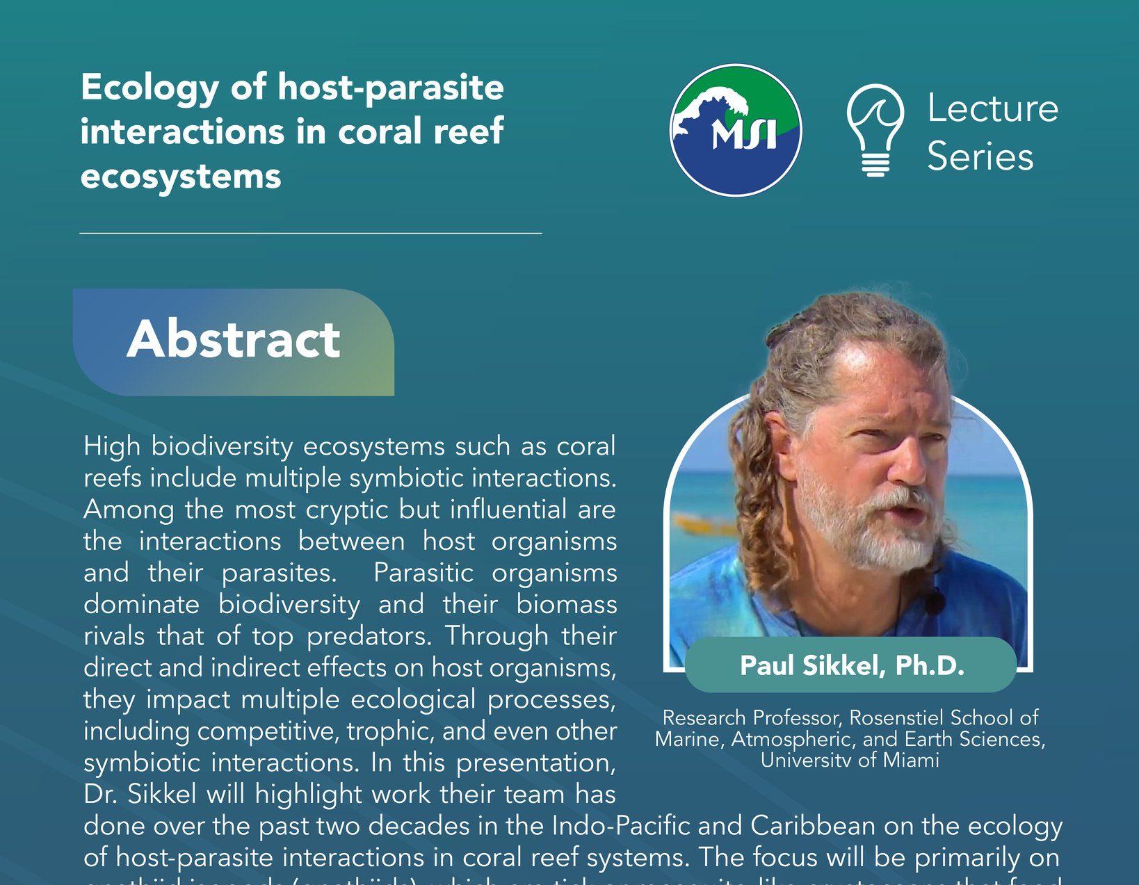 Ecology of Host-Parasite Interactions in Coral Reef Ecosystems