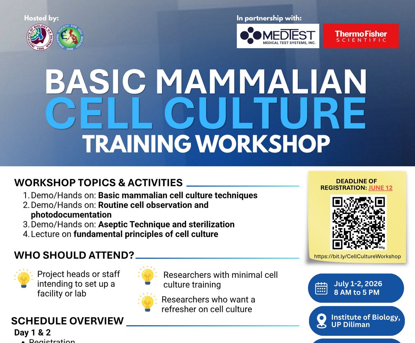 Basic Mammalian Cell Culture Training Workshop