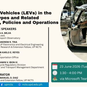 Light Electric Vehicles (LEVs) in the Philippines: Types and Related Infrastructure, Policies, and Operations