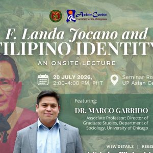 F. Landa Jocano and the Quest for Filipino Identity | An Onsite Lecture