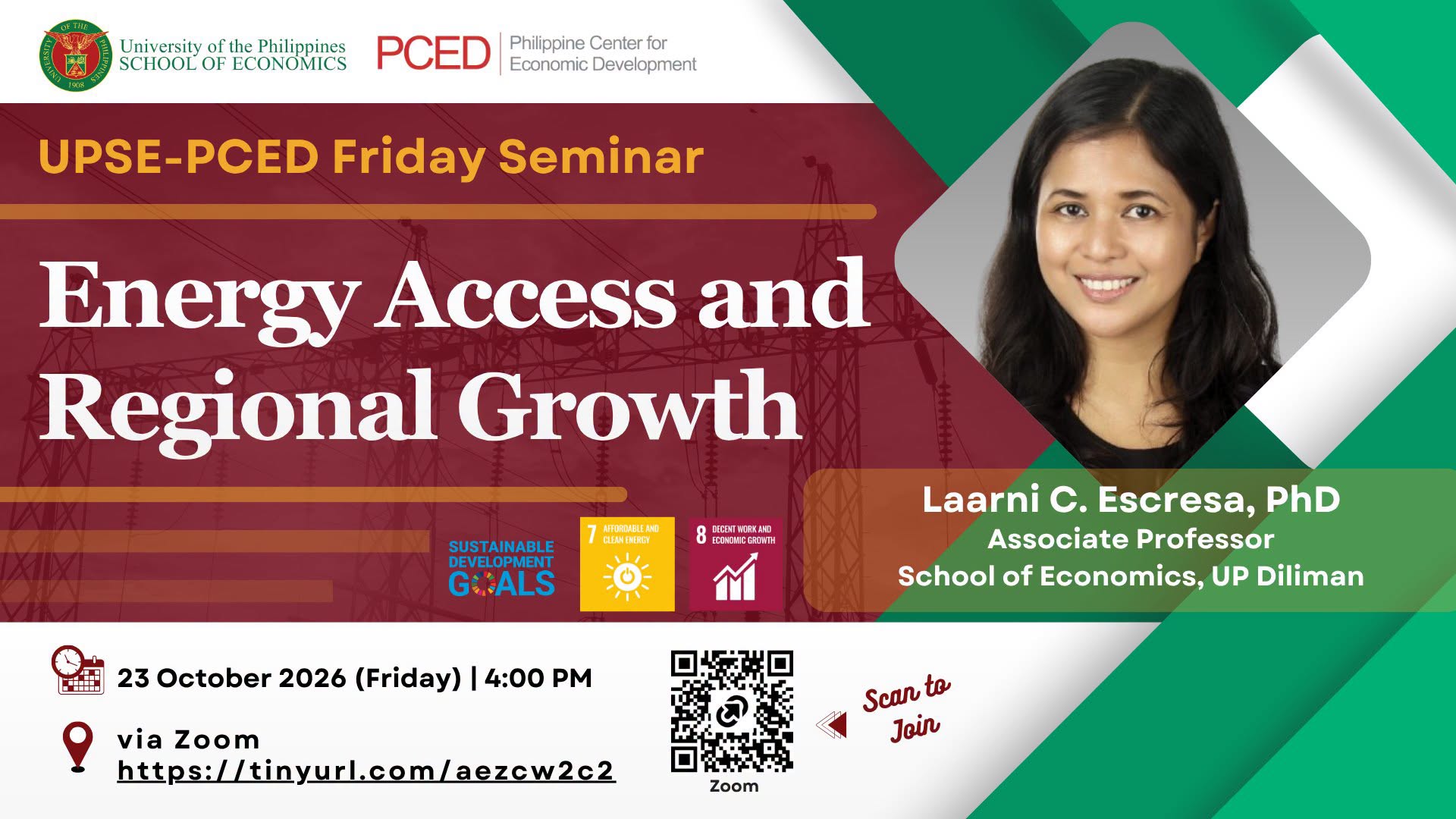 UPSE-PCED Friday Seminar: Energy Access and Regional Growth